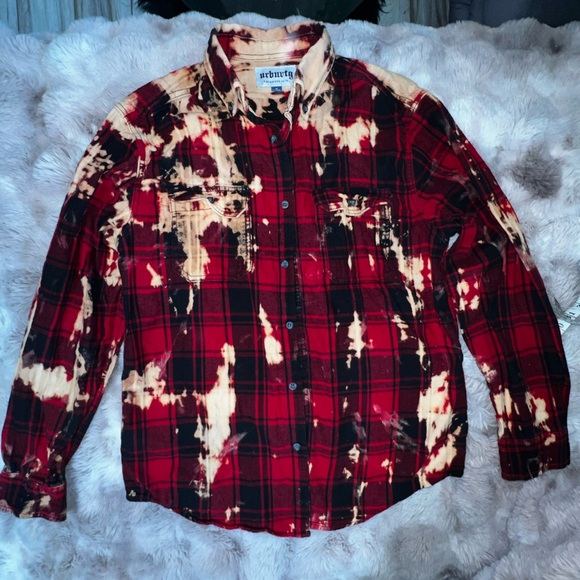 ROLLING STONES URBNVTG REWORKED FLANNEL SHIRT SIZE MEDIUM - Picture 6 of 14